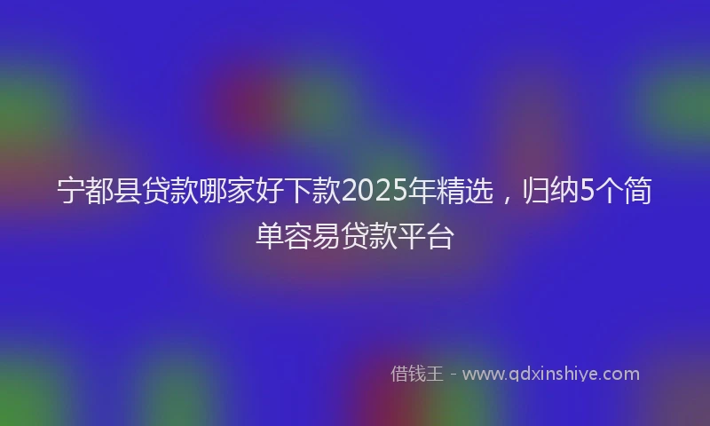 宁都县贷款哪家好下款2025年精选，归纳5个简单容易贷款平台