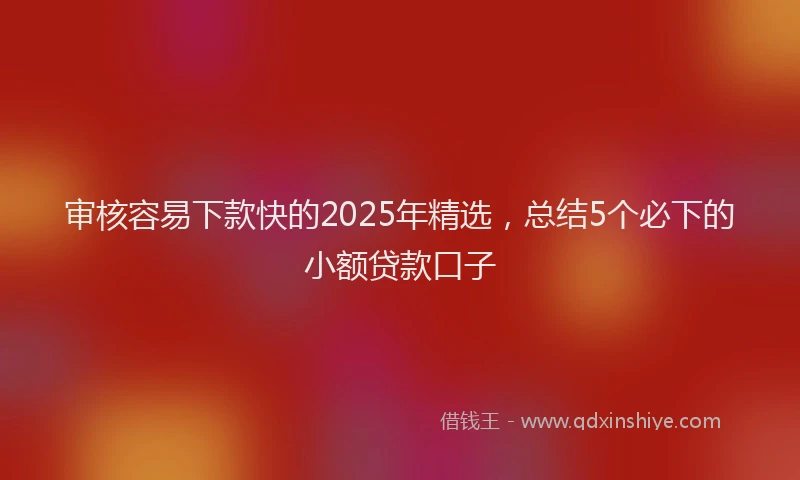审核容易下款快的2025年精选，总结5个必下的小额贷款口子