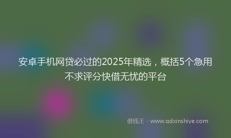 安卓手机网贷必过的2025年精选，概括5个急用不求评分快借无忧的平台