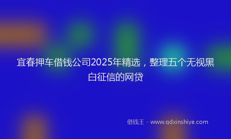 宜春押车借钱公司2025年精选，整理五个无视黑白征信的网贷