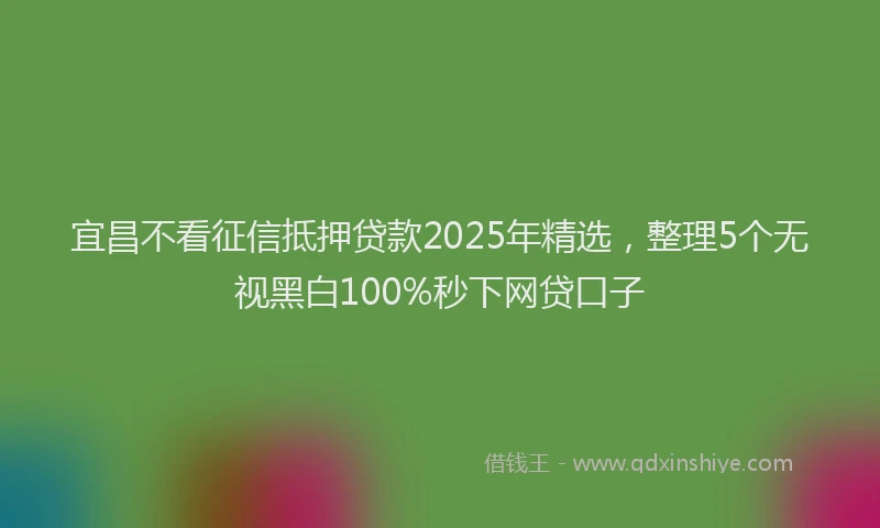 宜昌不看征信抵押贷款2025年精选，整理5个无视黑白100%秒下网贷口子