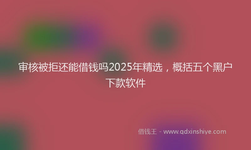 审核被拒还能借钱吗2025年精选，概括五个黑户下款软件