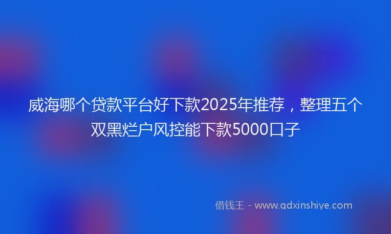 威海哪个贷款平台好下款2025年推荐，整理五个双黑烂户风控能下款5000口子