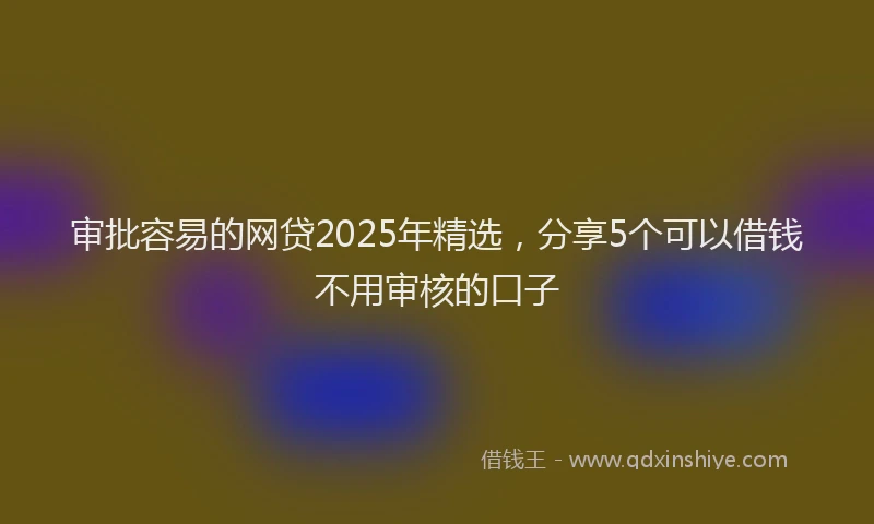 审批容易的网贷2025年精选，分享5个可以借钱不用审核的口子