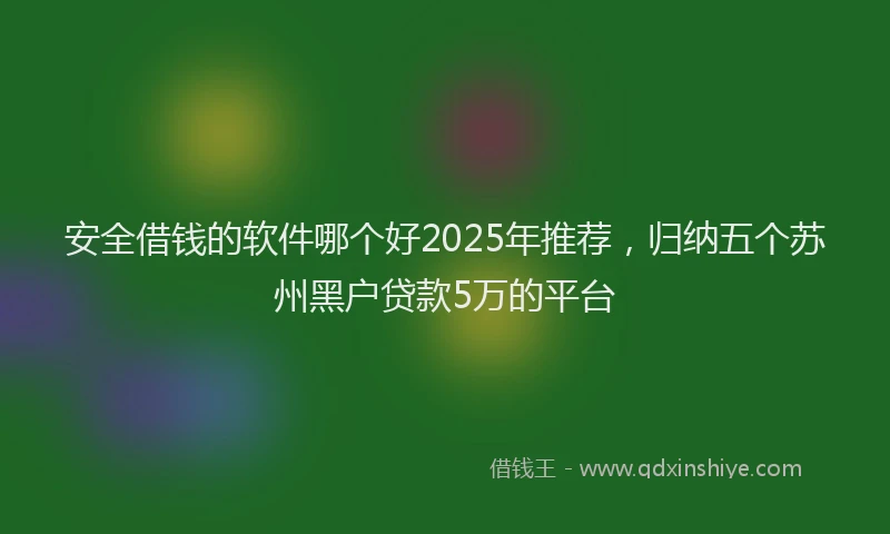 安全借钱的软件哪个好2025年推荐，归纳五个苏州黑户贷款5万的平台