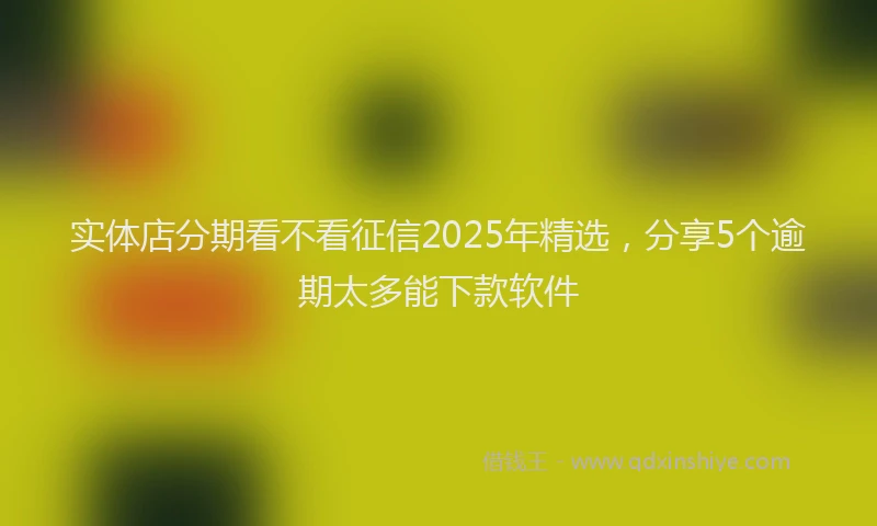 实体店分期看不看征信2025年精选，分享5个逾期太多能下款软件