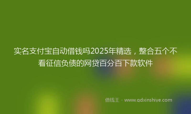 实名支付宝自动借钱吗2025年精选，整合五个不看征信负债的网贷百分百下款软件