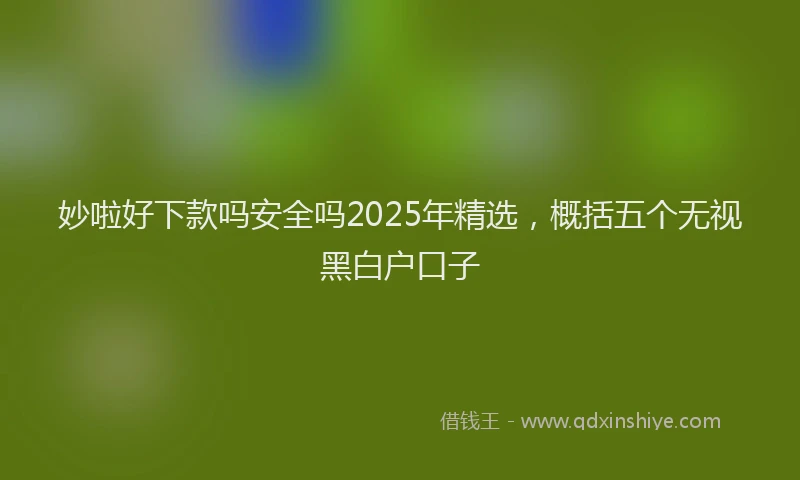 妙啦好下款吗安全吗2025年精选，概括五个无视黑白户口子