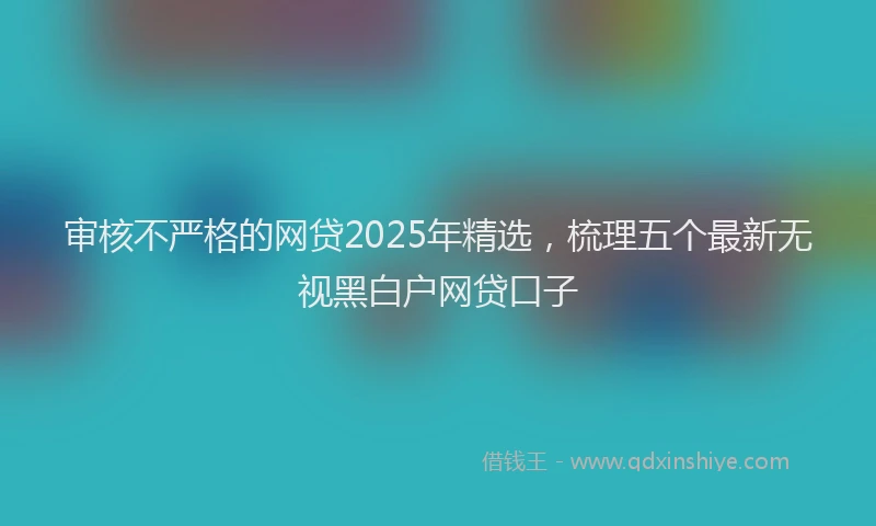 审核不严格的网贷2025年精选，梳理五个最新无视黑白户网贷口子