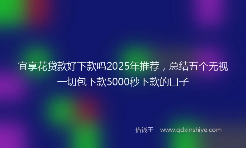 宜享花贷款好下款吗2025年推荐，总结五个无视一切包下款5000秒下款的口子