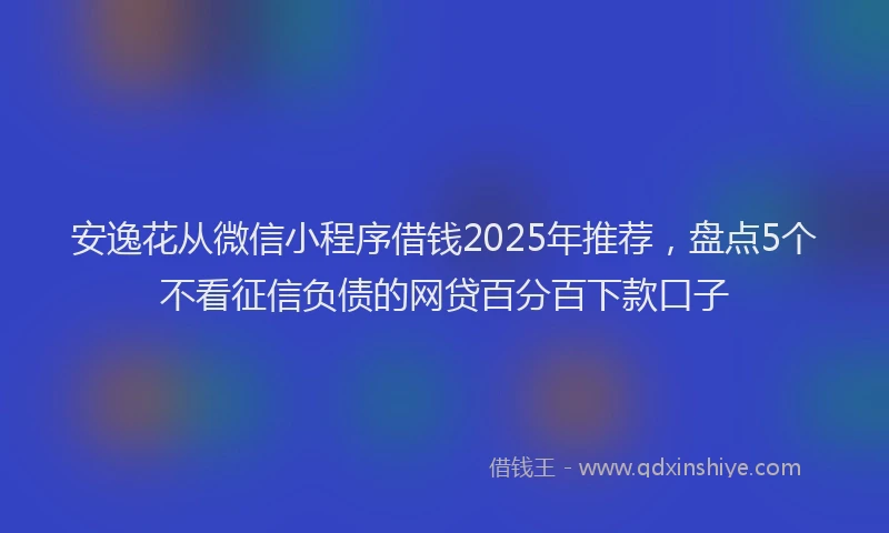 安逸花从微信小程序借钱2025年推荐，盘点5个不看征信负债的网贷百分百下款口子