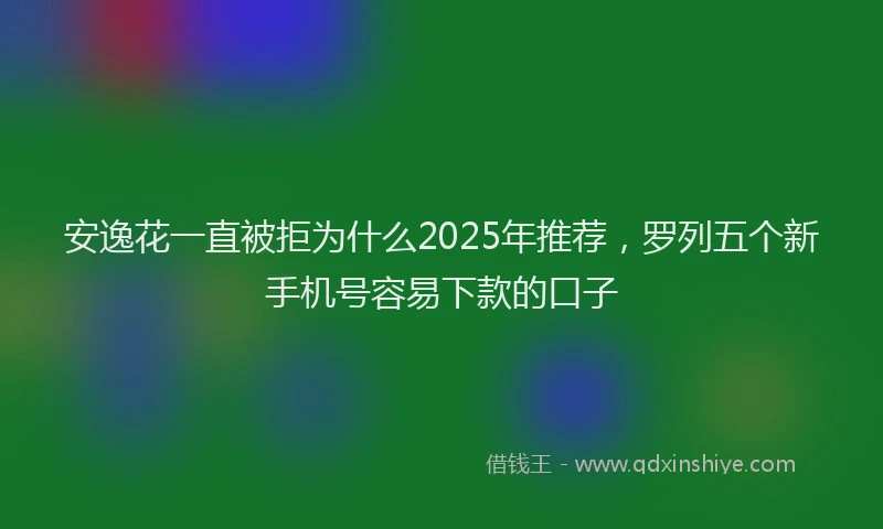 安逸花一直被拒为什么2025年推荐，罗列五个新手机号容易下款的口子