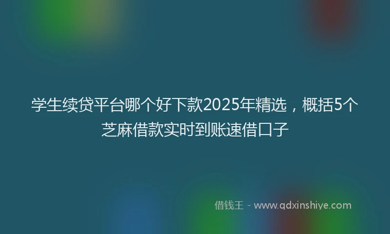 学生续贷平台哪个好下款2025年精选，概括5个芝麻借款实时到账速借口子