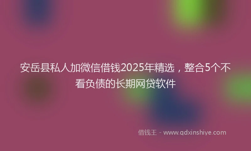 安岳县私人加微信借钱2025年精选，整合5个不看负债的长期网贷软件