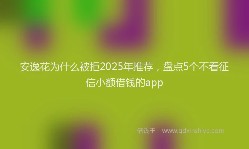 安逸花为什么被拒2025年推荐，盘点5个不看征信小额借钱的app