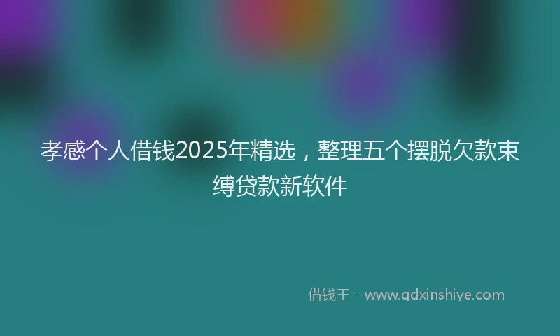 孝感个人借钱2025年精选，整理五个摆脱欠款束缚贷款新软件