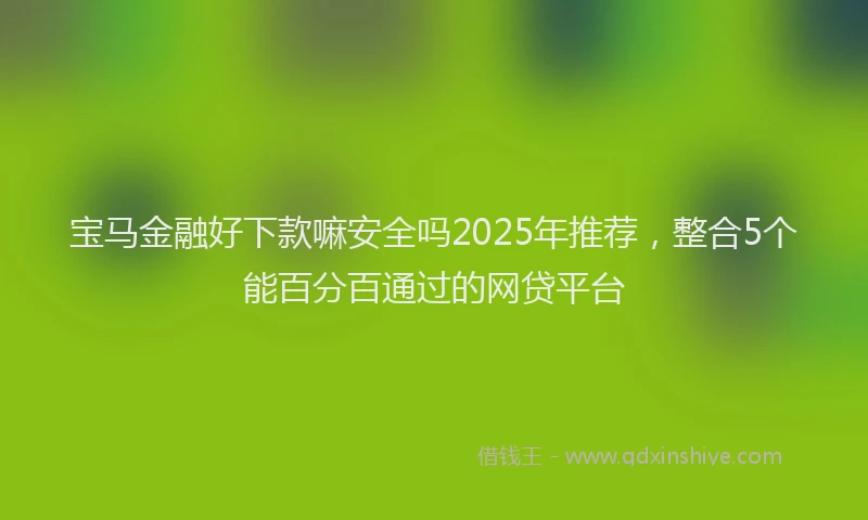 宝马金融好下款嘛安全吗2025年推荐，整合5个能百分百通过的网贷平台