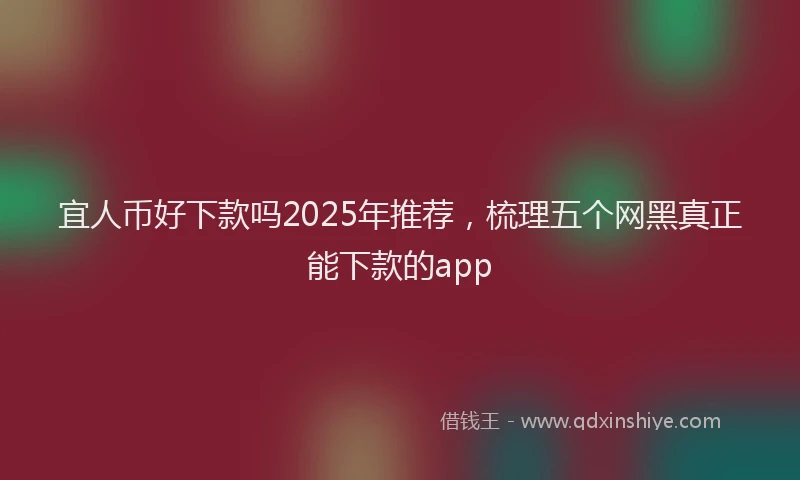 宜人币好下款吗2025年推荐，梳理五个网黑真正能下款的app