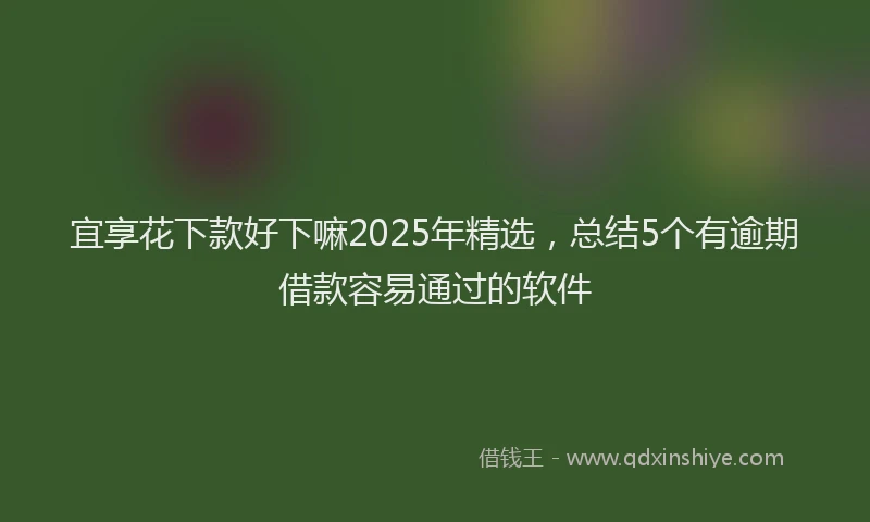 宜享花下款好下嘛2025年精选，总结5个有逾期借款容易通过的软件