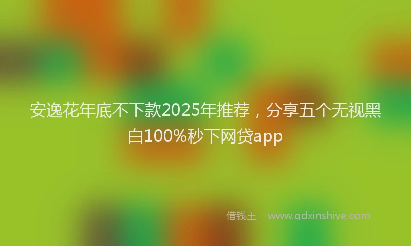安逸花年底不下款2025年推荐，分享五个无视黑白100%秒下网贷app