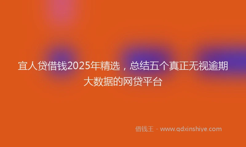 宜人贷借钱2025年精选，总结五个真正无视逾期大数据的网贷平台