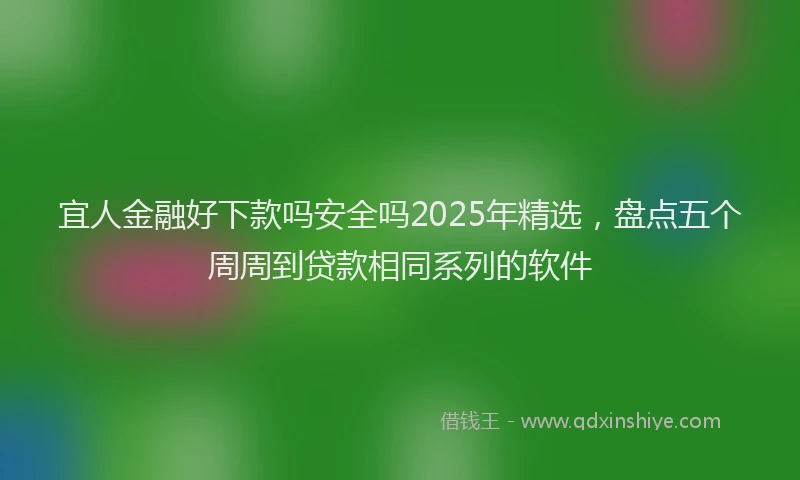 宜人金融好下款吗安全吗2025年精选，盘点五个周周到贷款相同系列的软件