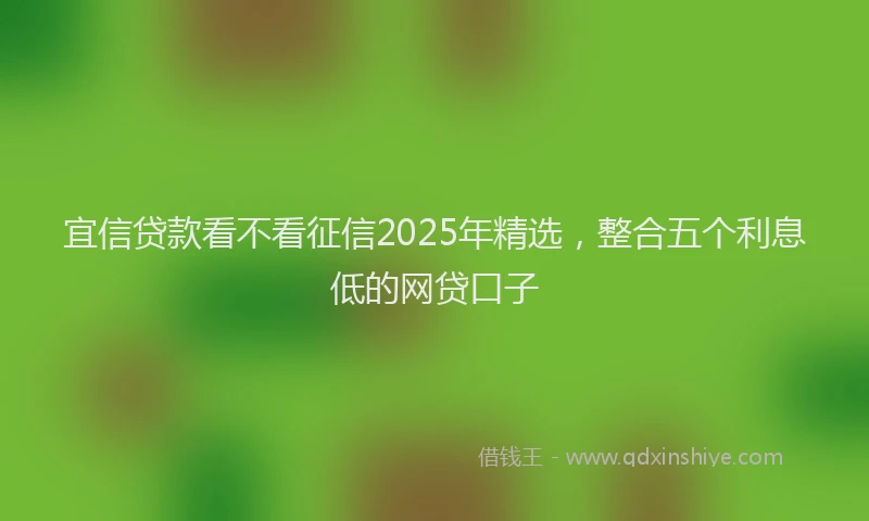 宜信贷款看不看征信2025年精选，整合五个利息低的网贷口子