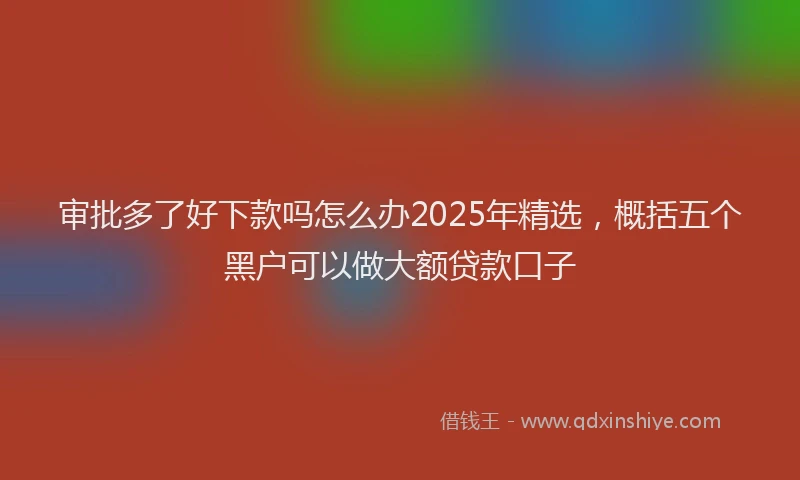 审批多了好下款吗怎么办2025年精选，概括五个黑户可以做大额贷款口子
