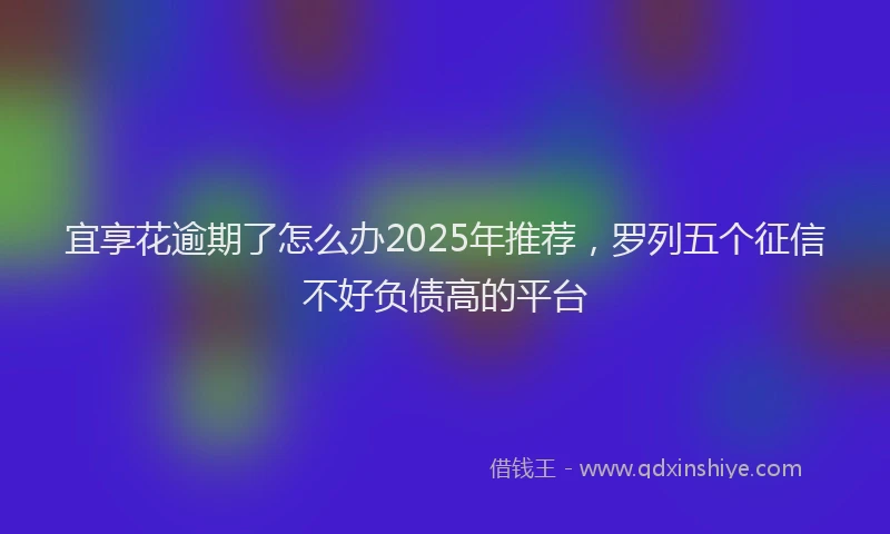 宜享花逾期了怎么办2025年推荐，罗列五个征信不好负债高的平台