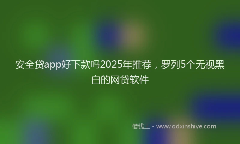 安全贷app好下款吗2025年推荐，罗列5个无视黑白的网贷软件