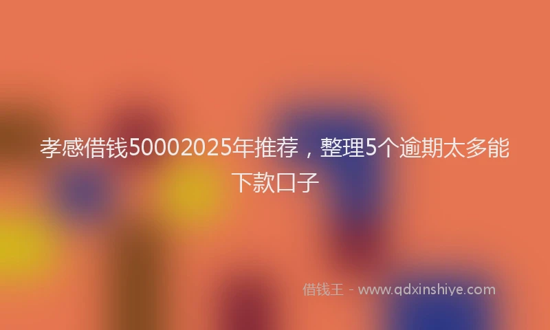 孝感借钱50002025年推荐，整理5个逾期太多能下款口子