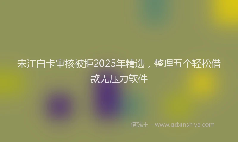 宋江白卡审核被拒2025年精选，整理五个轻松借款无压力软件