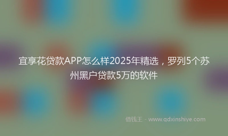 宜享花贷款APP怎么样2025年精选，罗列5个苏州黑户贷款5万的软件