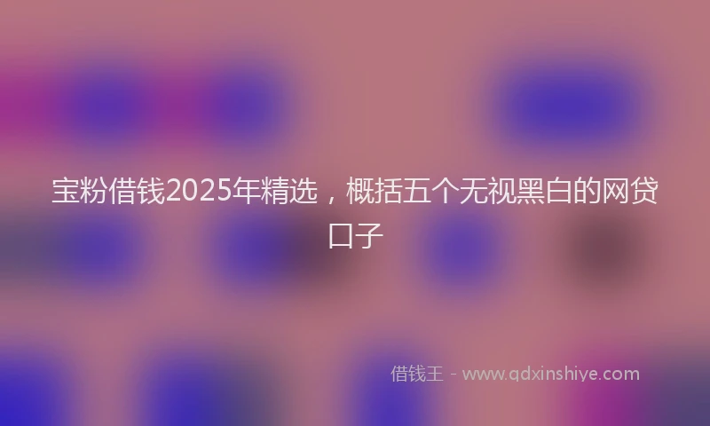 宝粉借钱2025年精选，概括五个无视黑白的网贷口子