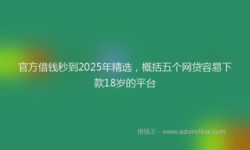 官方借钱秒到2025年精选，概括五个网贷容易下款18岁的平台