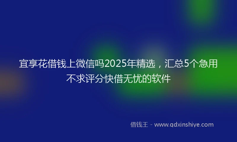 宜享花借钱上微信吗2025年精选，汇总5个急用不求评分快借无忧的软件