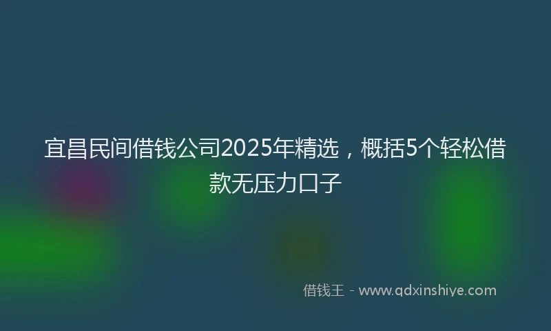 宜昌民间借钱公司2025年精选，概括5个轻松借款无压力口子
