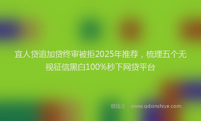 宜人贷追加贷终审被拒2025年推荐，梳理五个无视征信黑白100%秒下网贷平台
