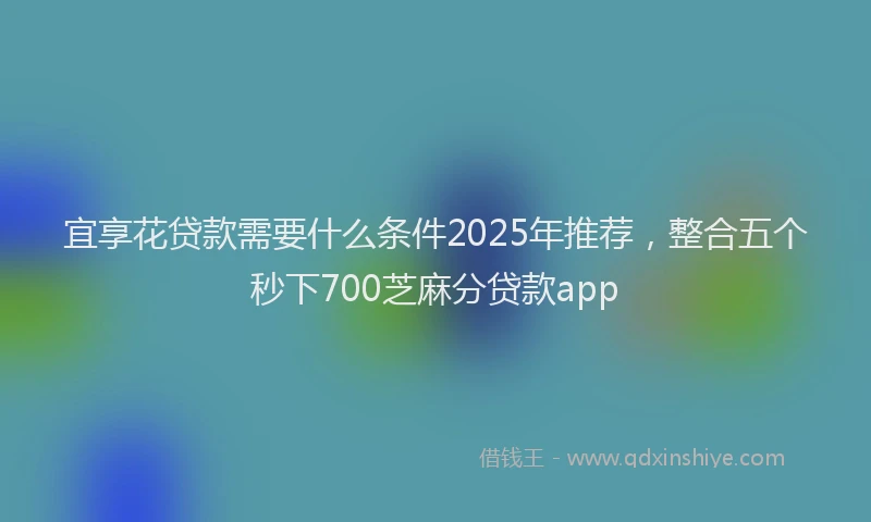 宜享花贷款需要什么条件2025年推荐，整合五个秒下700芝麻分贷款app