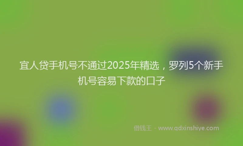 宜人贷手机号不通过2025年精选，罗列5个新手机号容易下款的口子
