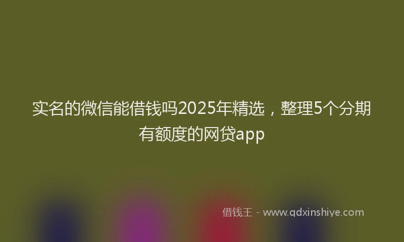 实名的微信能借钱吗2025年精选，整理5个分期有额度的网贷app