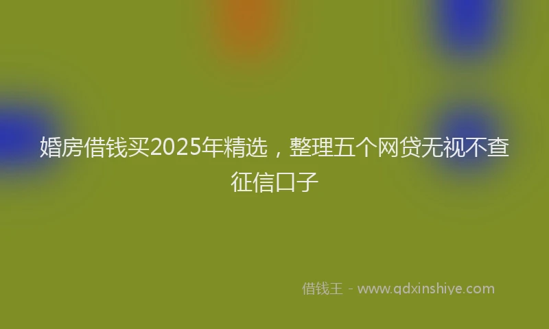 婚房借钱买2025年精选，整理五个网贷无视不查征信口子
