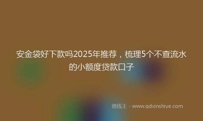 安金袋好下款吗2025年推荐，梳理5个不查流水的小额度贷款口子