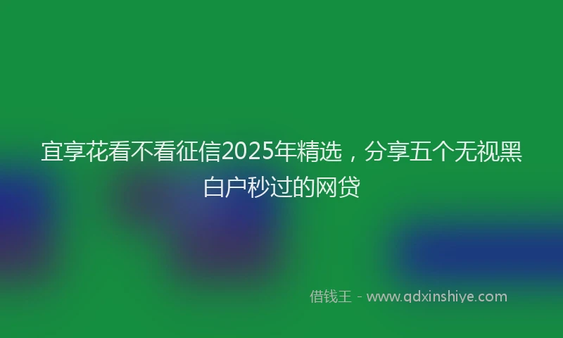 宜享花看不看征信2025年精选，分享五个无视黑白户秒过的网贷