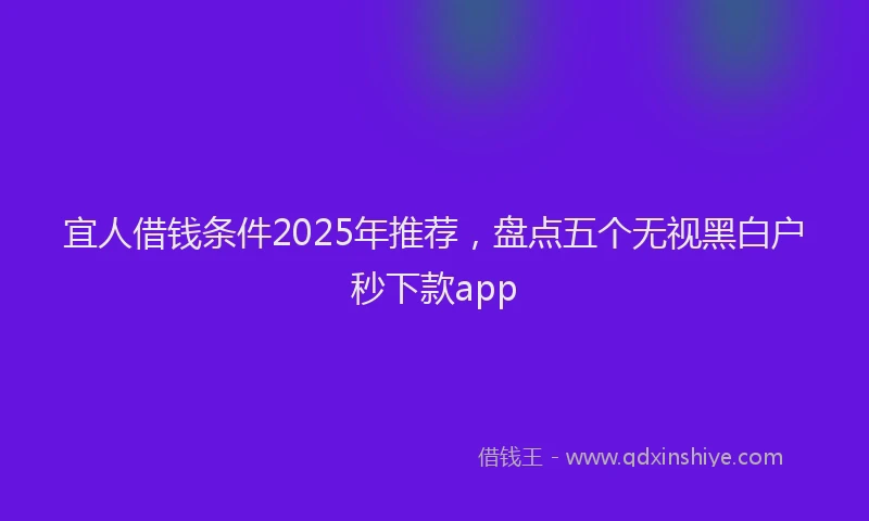 宜人借钱条件2025年推荐，盘点五个无视黑白户秒下款app