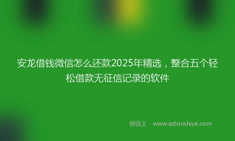安龙借钱微信怎么还款2025年精选，整合五个轻松借款无征信记录的软件