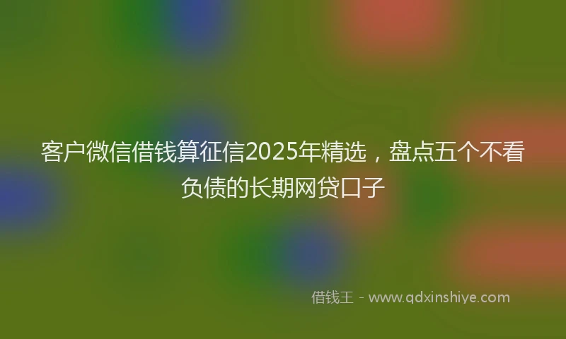 客户微信借钱算征信2025年精选，盘点五个不看负债的长期网贷口子
