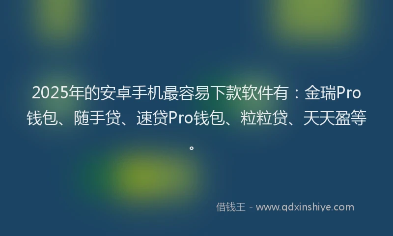 2025年的安卓手机最容易下款软件有：金瑞Pro钱包、随手贷、速贷Pro钱包、粒粒贷、天天盈等。