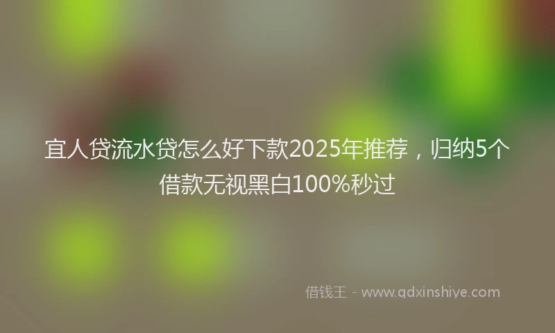 宜人贷流水贷怎么好下款2025年推荐，归纳5个借款无视黑白100%秒过