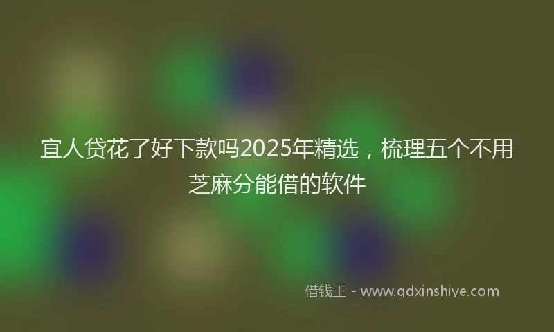 宜人贷花了好下款吗2025年精选，梳理五个不用芝麻分能借的软件